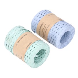 2 Piezas de Cinta de Rafia, Hilo de Rafia Artesanal de Bricolaje, Hecho de Material de Papel, Fácil de Tejer o Ganchillo