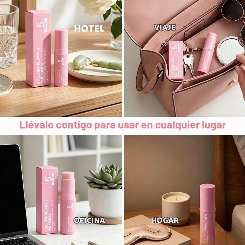 PDRN Pink Collagen Volume Multi Bálsamo, Barra Cosmética Hidratante 2pcs