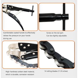 Exhaust Pipe Cutter Tool,- Chain Tube Cutter 3/4 to 3 Inch Exhaust and Tailpipe Cutter Chain Exhaust Pipe Cutter Tool