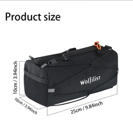 WOLFILIST Multifunctional Bike Handlebar Bag - 2.4L Waterproof Bike Frame Front Pouch, Convertible Handlebar to Crossbody Sling Bag, Minimalist Design for Mountain/Road Bikes