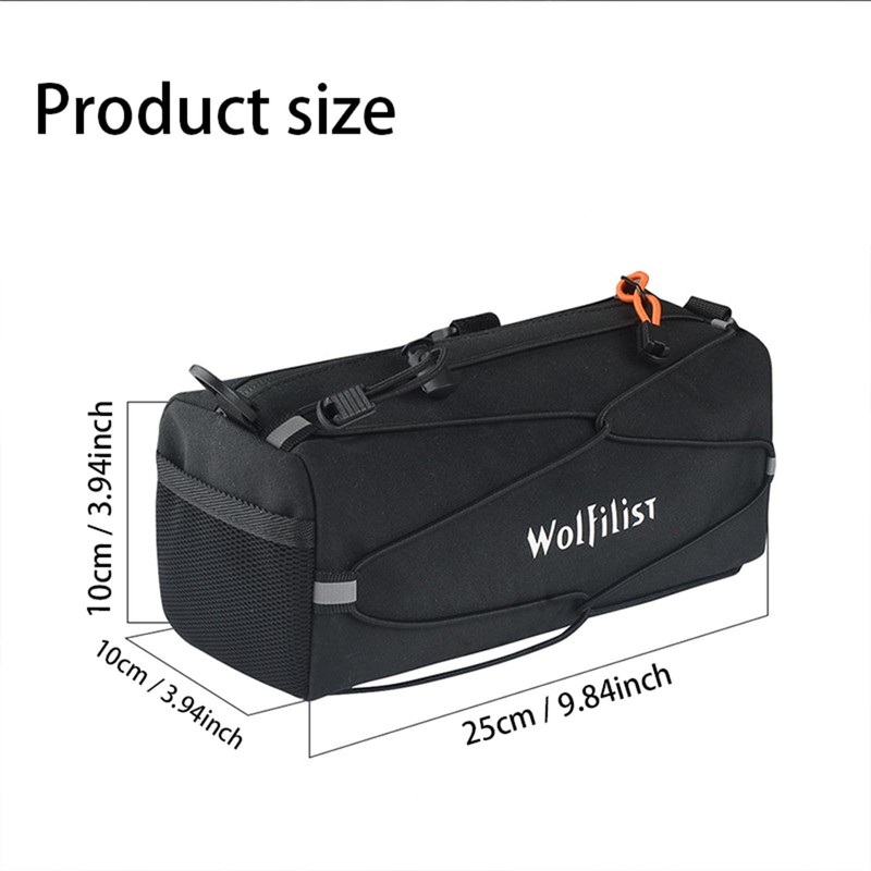 WOLFILIST Multifunctional Bike Handlebar Bag - 2.4L Waterproof Bike Frame