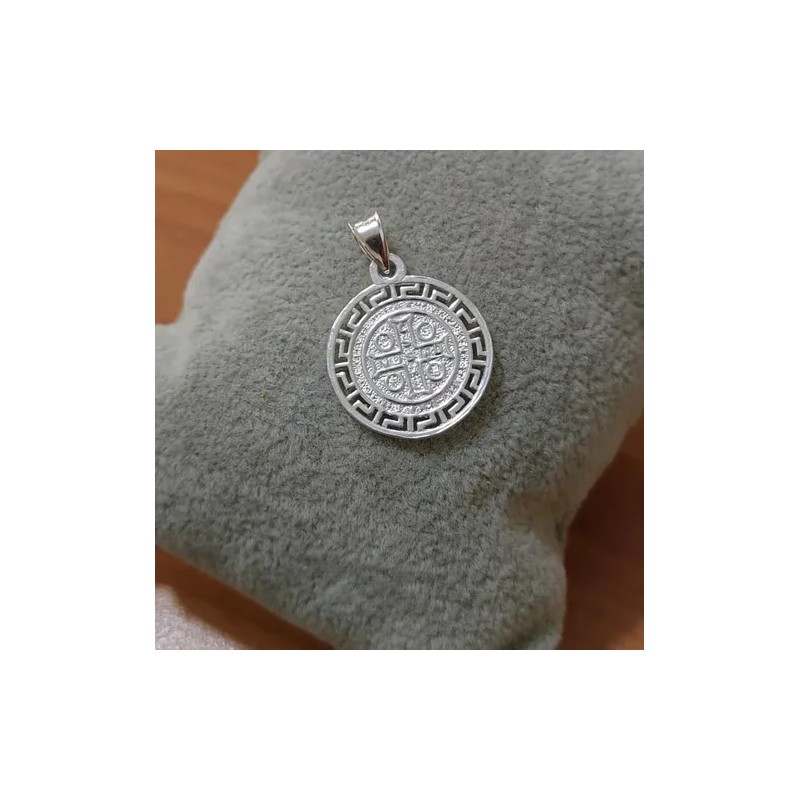 Dije Medalla San Benito Grecas Plata 925 Chi Proteccion