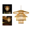 Bamboo Woven Pendant Light Imitation Sheepskin Chandelier Lantern Hanging Lamp
