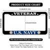 2 Pcs Veteran License Plate Frame for U.S. Navy,Black Matte