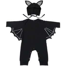 Waghaw Baby Bat Costume 3-6 Months Bat Costume Baby Baby Girl Bat Costume Toddler Bat Costume Boy Bat Onesie Baby (3-6 Months, Black)