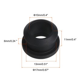 MECCANIXITY 4Pcs Snap Rubber Grommet Hole Plug Mount Dia 13mm ID 10mm H 11mm Seal Anti-Scratch for Electrical Box Cable Pipe Black