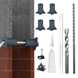 4PCS 5/8” Starlink Wall Grommets Cable Routing kit Accessories for Cables Pass Through with 5/8" Spade Drill bit,50 Wall Wires cilps Special Design for Concrete and Brick Wall (Grey)