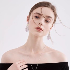 68 aretes colgantes de vidrio para mujer, joyería de disfraz de Glod de 14 quilates, Oro amarillo, cristal