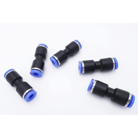 IVLPHA Push to Connect Fitting 5/32" Tube OD x 1/8" Tube OD Reducer, Pneumatic Air Water Straight Union Two Way Connector/Coupler (Pack of 5)