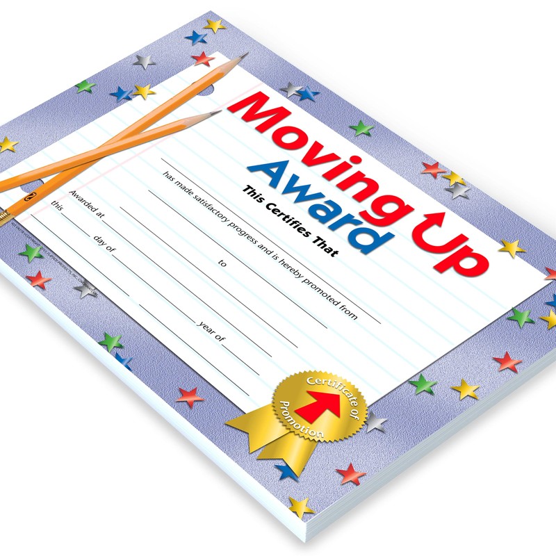 Hayes Moving Up Award Certificates, Student Promotion & Graduation Certificate,