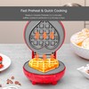 Innoteck Kitchen Pro 550W Mini Waffle Maker – Red Heart-Shaped