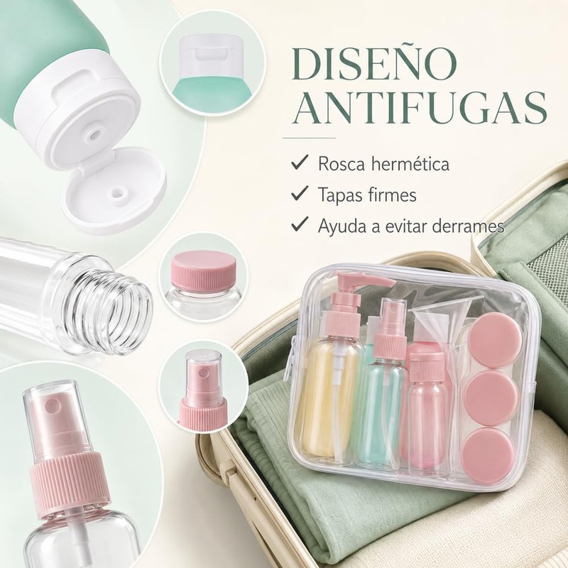 Janety Kit de Viaje para Artículos de Aseo, 15 Piezas