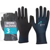 ACE Work Gloves - 3 Pairs of Protective Gloves for