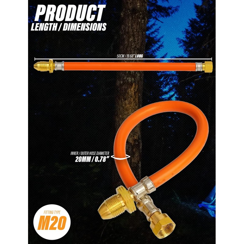 Xtremeauto 0.5M Orange LPG Pigtail Hose Pipe – High Pressure