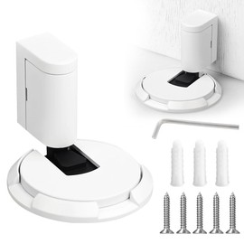 Dayinkes Magnetic Door Stop, Magnetic Door Stopper, Punch-free Mechanical Floor Door Stop, High Performance Door Stop, Adjustable Silent Magnetic Door Catcher Holder, for Door Floor (White)