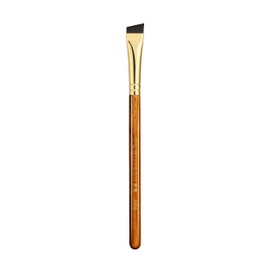 Desert Oak Series MicroBlade Angled Brow Brush - 11mm Ultra-Fine Nylon Bristles for 1mm Hair Strokes, Pomade/Gel/Powder Application, Bubinga & Brass (CM 190)