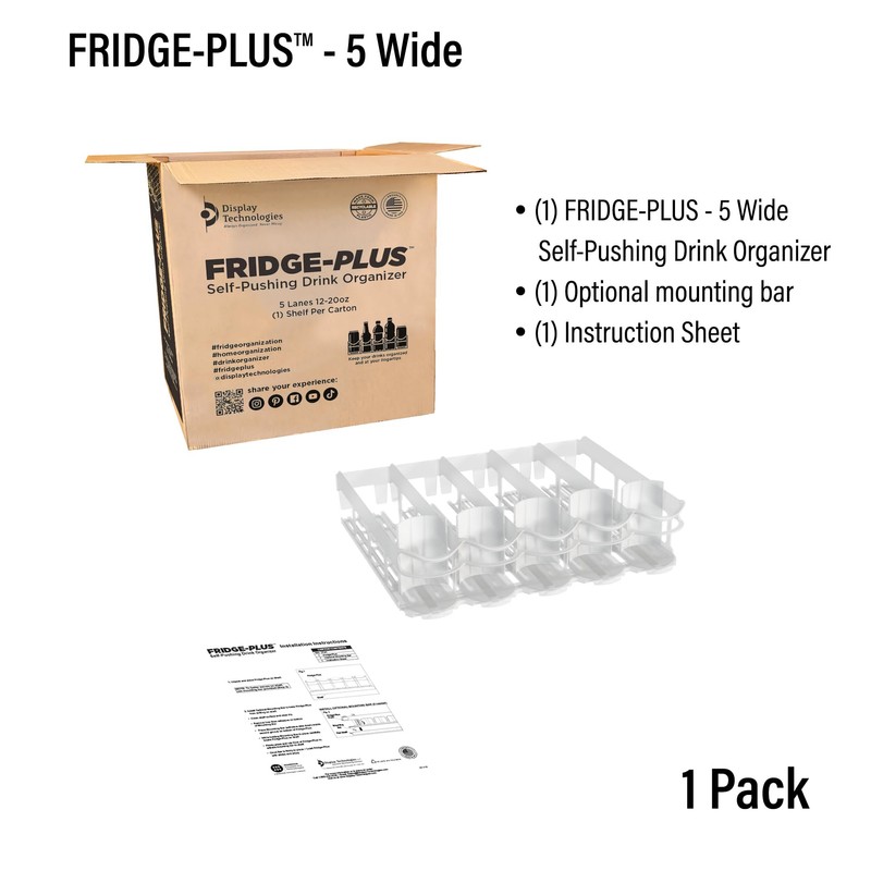 Display Technologies, Fridge-Plus Drink Organizer for Refrigerator Storage - Soda