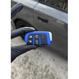 Dodge BLUE DODGE SRT CHARGER CHALLENGER JEEP HELLCAT KEY FOB WITH LOGO(SHELL ONLY!!!)