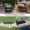 34" Outdoor Griddle Station with Side Shelf, 3 Burner Flat