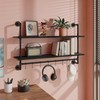 ROGMARS Industrial Pipe Shelving Pine Wood Floating Shelves for Wall,