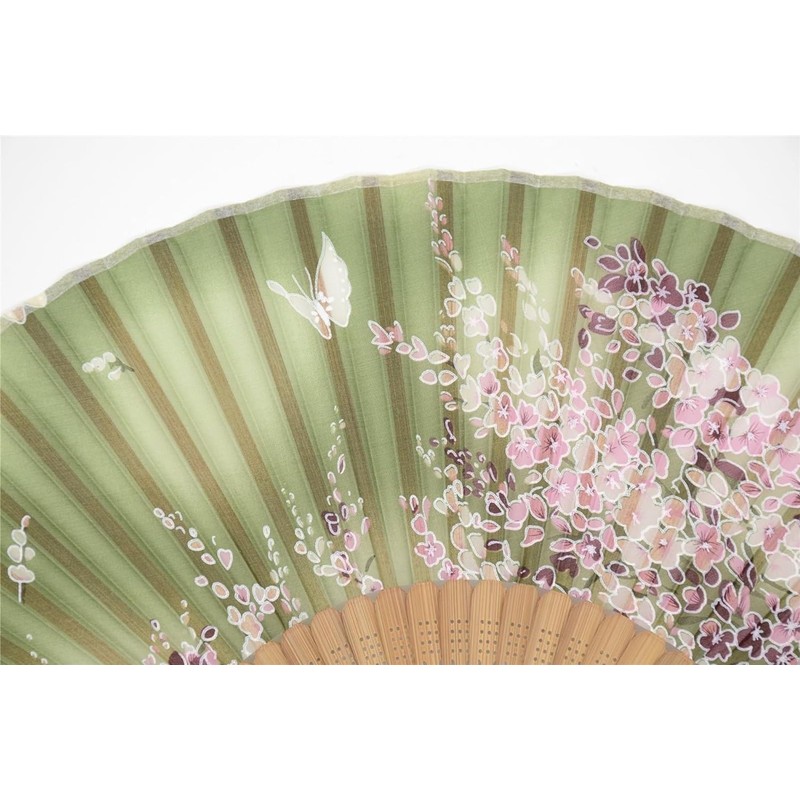 OMyTea "Sakura Chinese/Japanese Women Hand Held Silk Folding Fans with