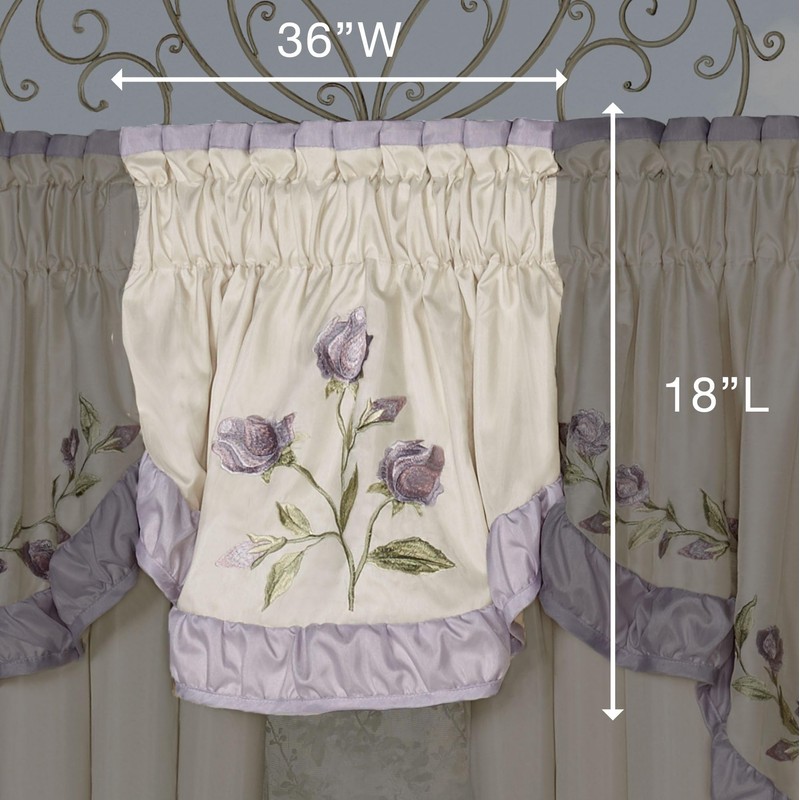 Touch of Class Lavender Rose Insert Valance Window Treatment