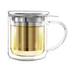 Teabloom Personal Tea Maker - Insulated Heatproof Glass Cup with