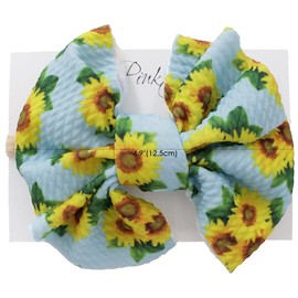 LilPinkGoose Baby Girl Bows Headband Newborn Handmade Hair Bows Hair Accessories for Infant Toddlers Kids (Sunflower, One Size)