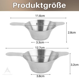 ANNASAMDO Pack of 2 Tea Strainer for Loose Tea, Stainless Steel Tea Filter for Cup, Coffee Filter with Double Handles, Fine Mesh for Most Teapot/Tea Bowls (L+S Size)