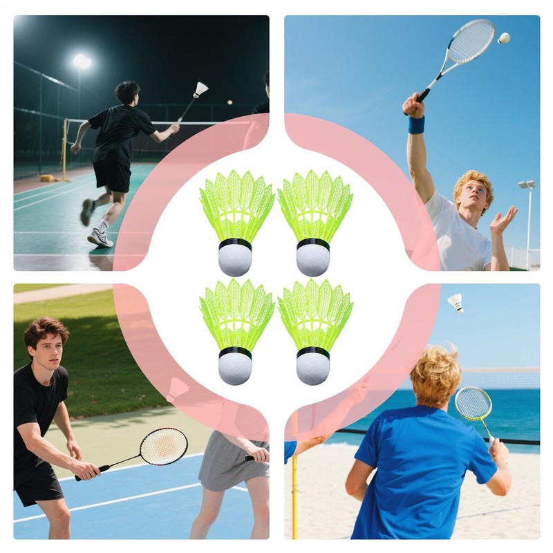 Shuttle Cocks - Light Up Shuttlecock,Wind-Proof Badminton Ball Set of