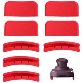 8pcs Air Fryer Mats for Ninja Crispi, Portable Quadruped Silicone Heat Mat Bottom Potholders Air Fryer Pad for Cooking System Holder, Accessories (Red)