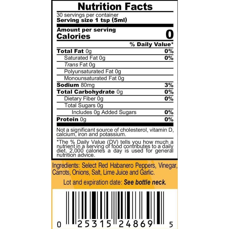 Marie Sharp’s Fiery Hot Habanero Pepper Sauce, 5 oz –