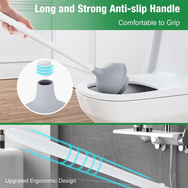 Lefree, 2 in 1 Toilet Brush and Plunger Set with