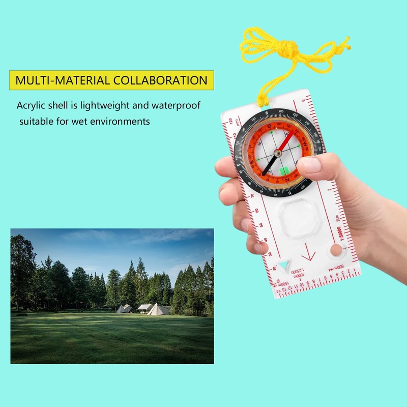 Navigation Compass Orienteering Compass Scout Compass Hiking, Multifunctional Waterproof for