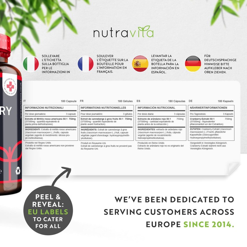 Nutravita Max Strength Cranberry 37,500mg - 180 Vegan Capsules –