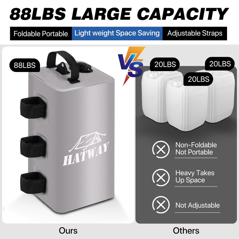 Hatway Canopy Water Weight Bag,88 LBS Water Tent Weights Set
