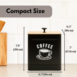 PERFNIQUE Coffee Canister, Airtight Coffee Bean Storage Container, Café Grounds Container, Cafe Jar Cafe Holder, K Cup Holder, Food Storage Container, Farmhouse Kitchen Decor