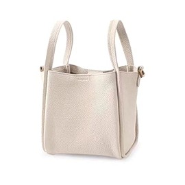 Women's Medium Size Vegetable Basket Bag Large Capacity Bucket Bag Niche Leisure Cowhide Handbag Shoulder Bag Female (Beige), Beige, Medium