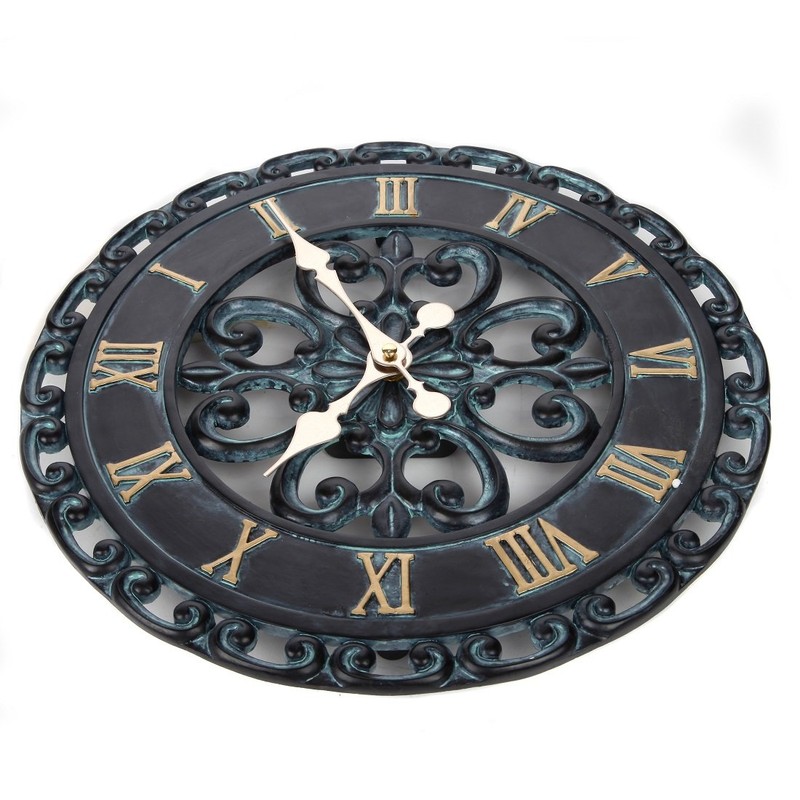 Lily's Home Hanging Verdigris Wall Dial Thermometer, Ideal for Indoor