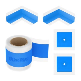 Isolbau 101B Tape Set - Sealing Set for Indoor and Outdoor Use Including 10 m Sealing Tape, 2 x Inner Corners and 2 x Wall Sleeves, Sealing Shower Bathroom Kitchen Wall Waterproof