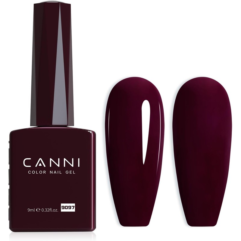 CANNI - Esmalte de uñas en gel rojo oscuro, 1