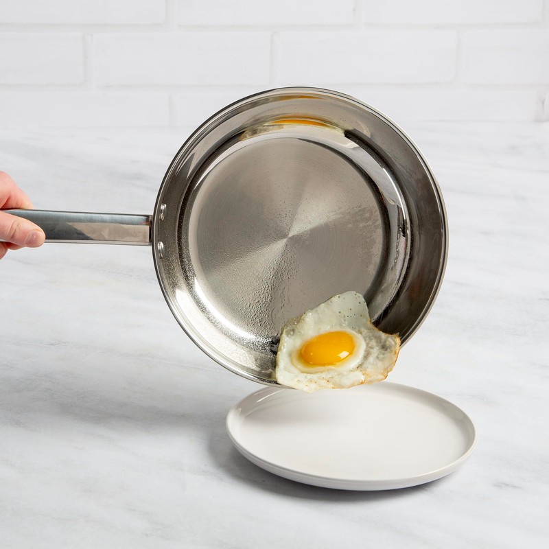 Ecolution Classic Stainless Steel Fry Pan, Professional Quality Sauté, Encapsulated