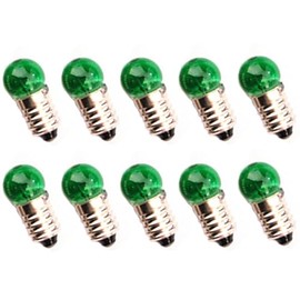Green E10 Miniature Screw Base Light Bulbs 2.5V Flashlight Lamp Mini Light Bulbs 2.5 Volts