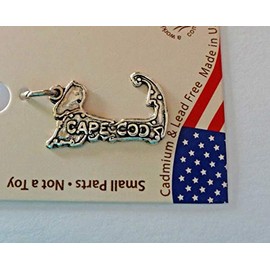 Wholesale Charms Sterling Silver 18x9mm Map of Cape Cod Shape Massachusetts State Charm