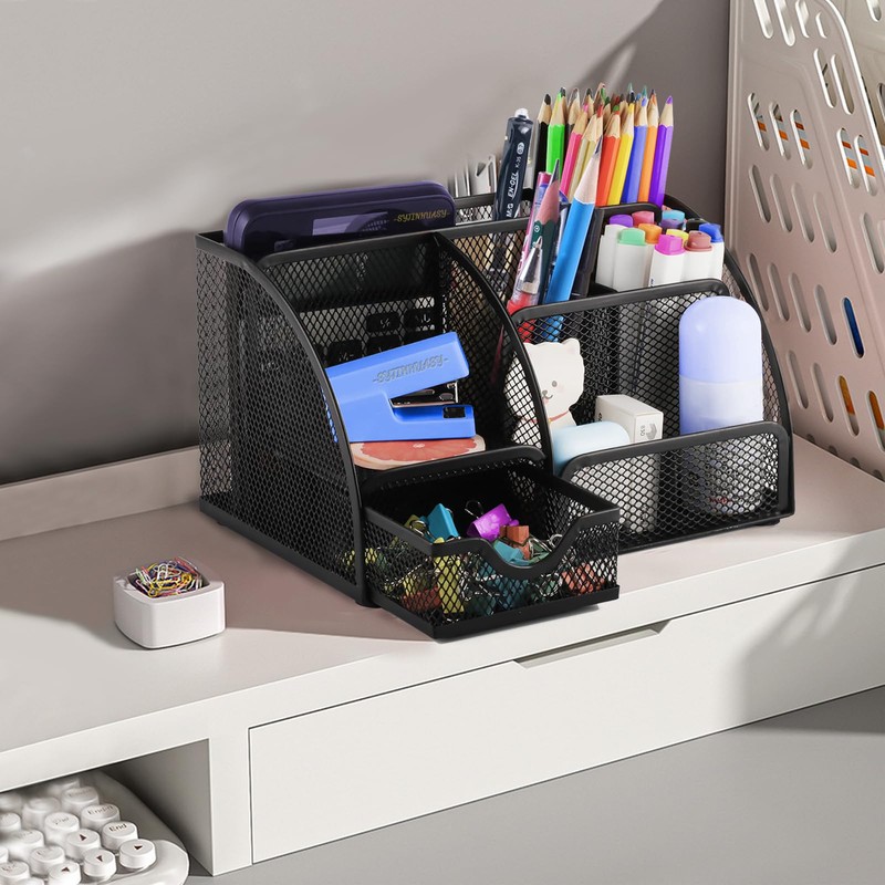 SYJINHUASY Multifunctional Desk Organiser, Compact Office Organiser with 4 Compartments