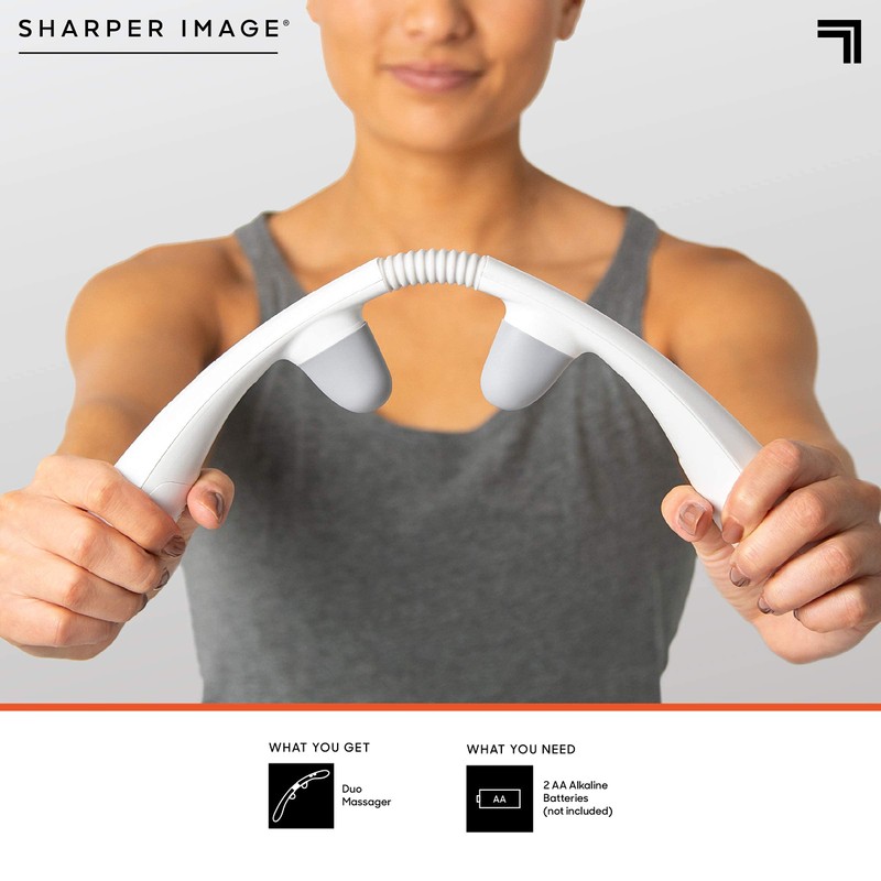 Sharper Image Dual-Node Vibrating Compression Massager, Soothe Sore Neck and