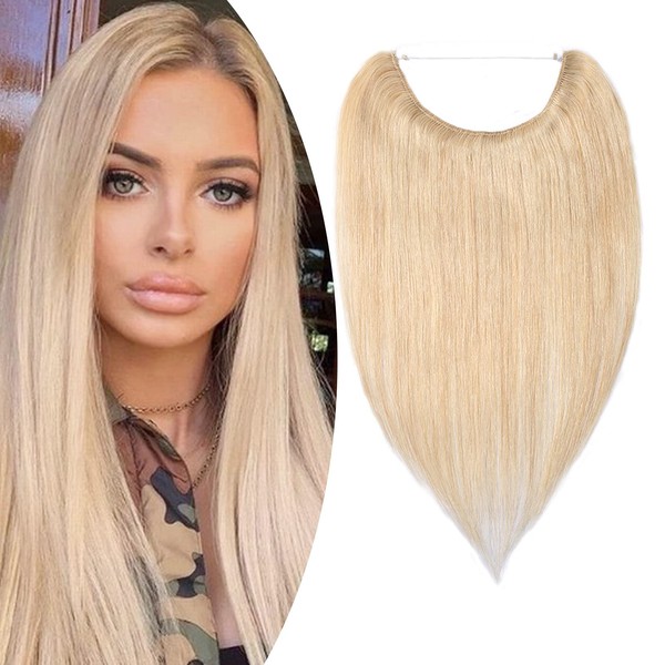 Hairpiece extensions, Human Hair Extensions 1 weft Remy hair thickening with wire, smooth.
