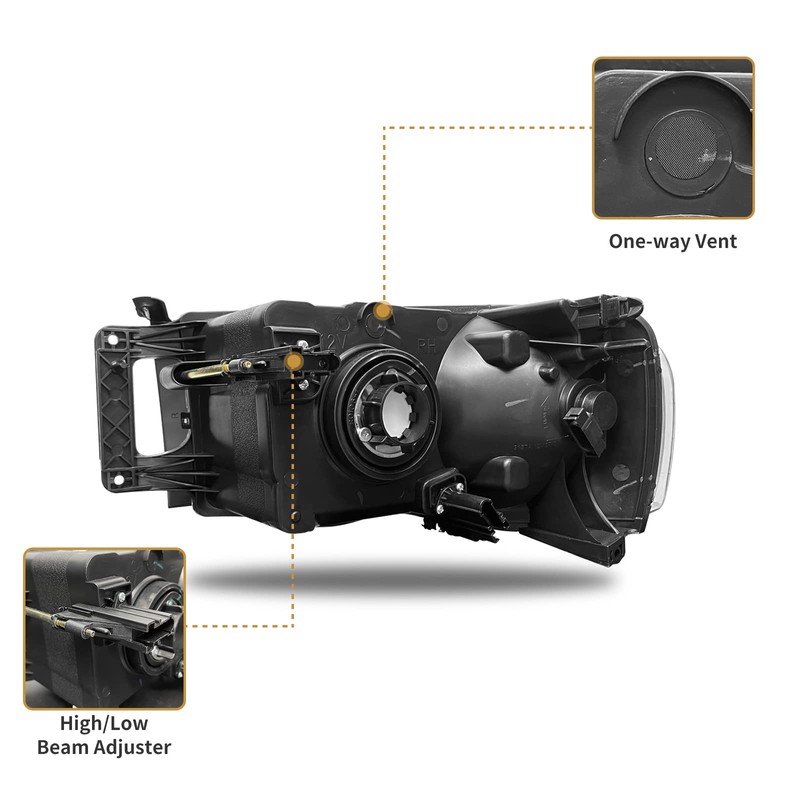AS Headlights Assembly Compatible With 2002 2003 2004 2005 Dodge