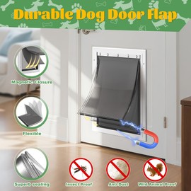 3-Flap Dog Door Replacement Insulated Flap with Clamp, Metal Bracket and Screws, Compatible with Large PetSafe Extreme Weather Aluminum Pet Door, PAC11-11039 10 1/8" X 16 7/8" (Smoky Translucent)