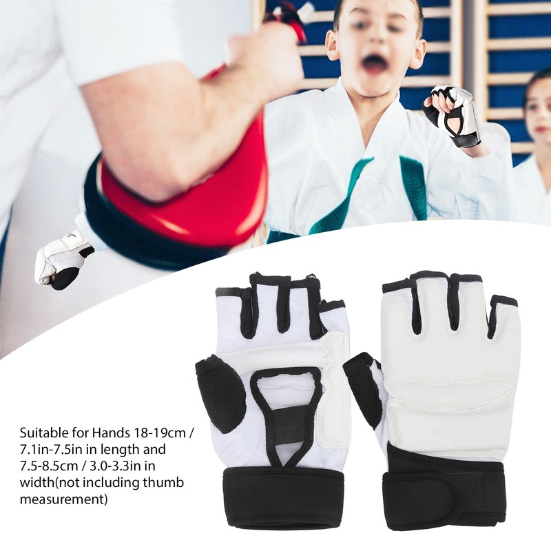 1 Pair 180‑185mm Half Finger Punch Bag Training Gloves Boxing
